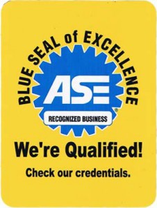 ASE Blue Seal of Excellence Sign